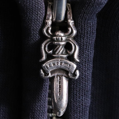 CHROME HEARTS OLD SWTSHRT HD ZIP Dagger Hoodie Navy Size S