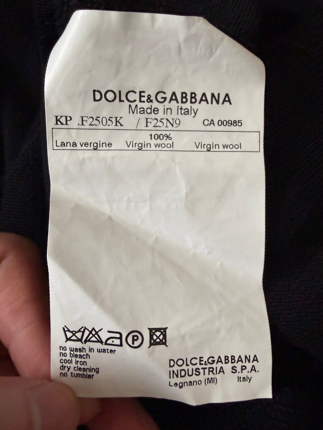 DOLCE & GABBANA Virgin Wool Gold Cardigan Black