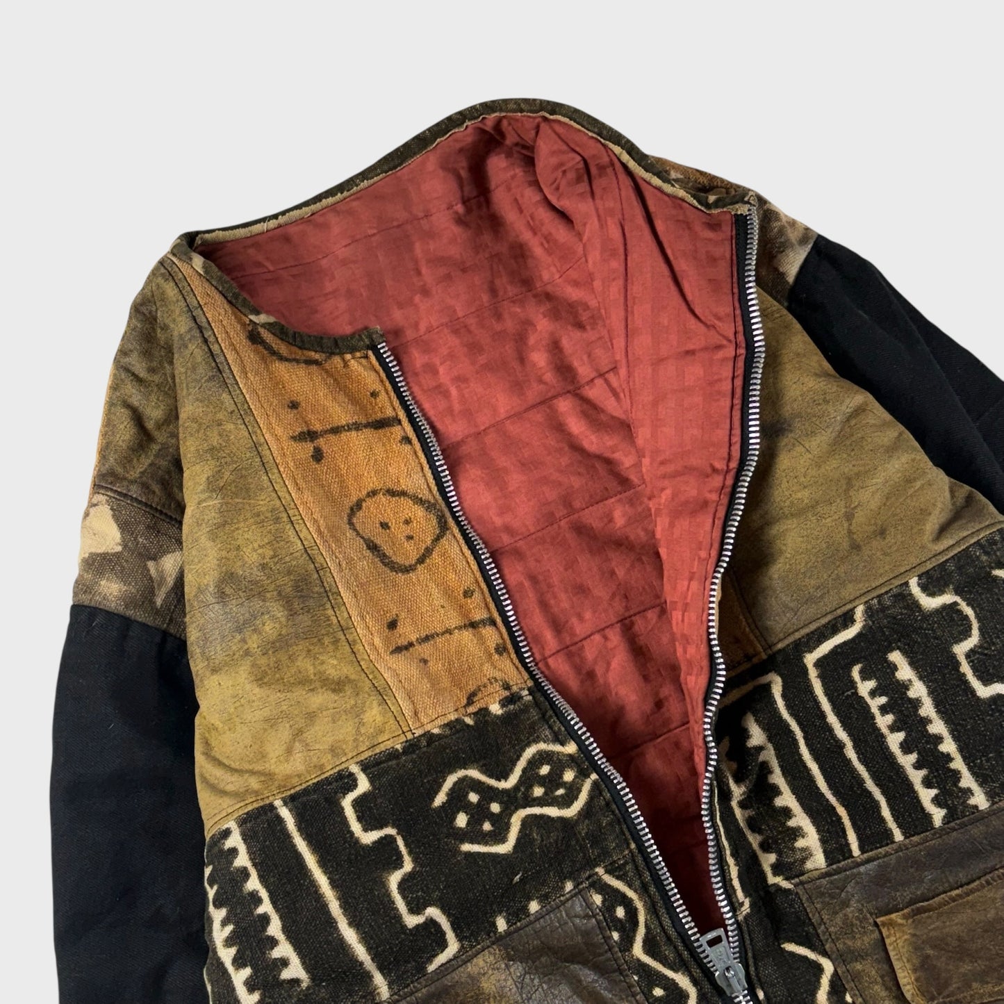 unknown 80s Collarless Jacket Size 2XL