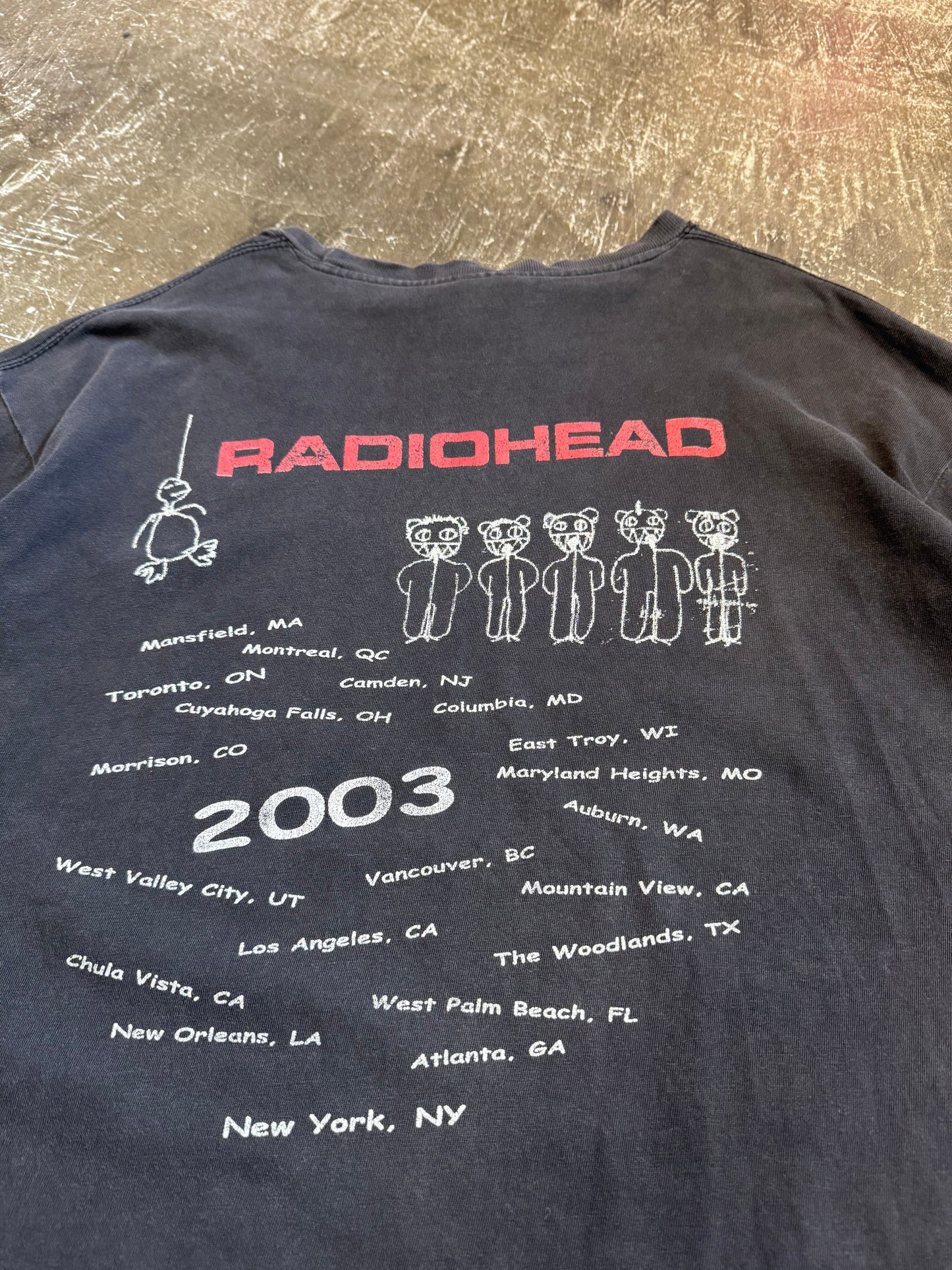 Vintage RADIOHEAD '03 Black Cotton T-Shirt Size L