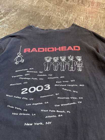 Vintage RADIOHEAD '03 Black Cotton T-Shirt Size L