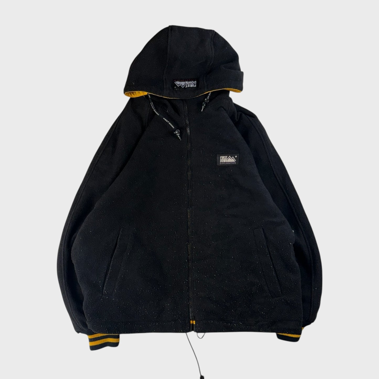 FIRST DOWN 90s Fleece Hoodie Black Size M