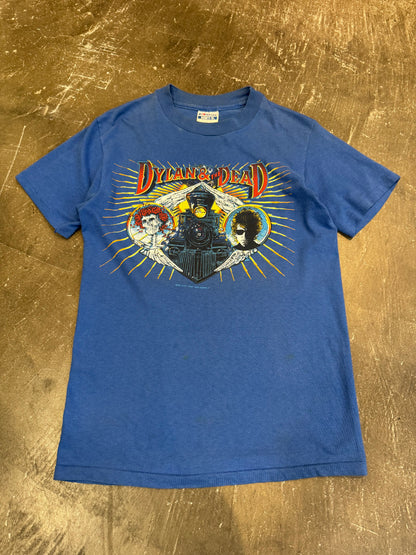 dylan Bob Dylan & Grateful Dead T-Shirt Blue Size S