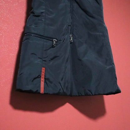 Prada Nylon Hooded Half-Zip Vest with Back Hole Size 44