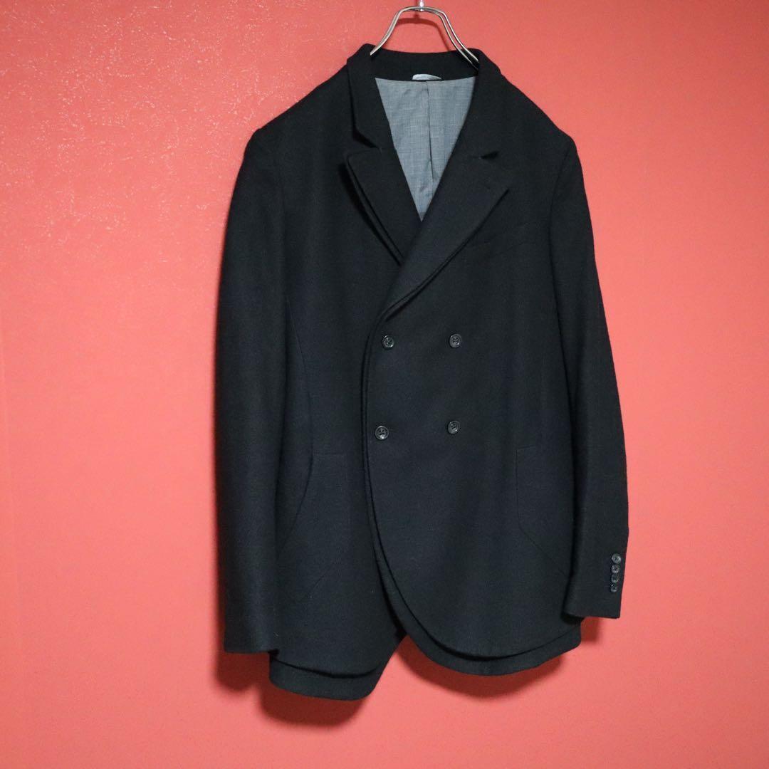 DOLCE&GABBANA Black Layered Double Wool Coat Size 48
