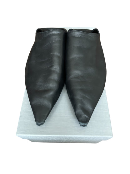 Balenciaga Black Pointed Toe Flat Mules Sandals
