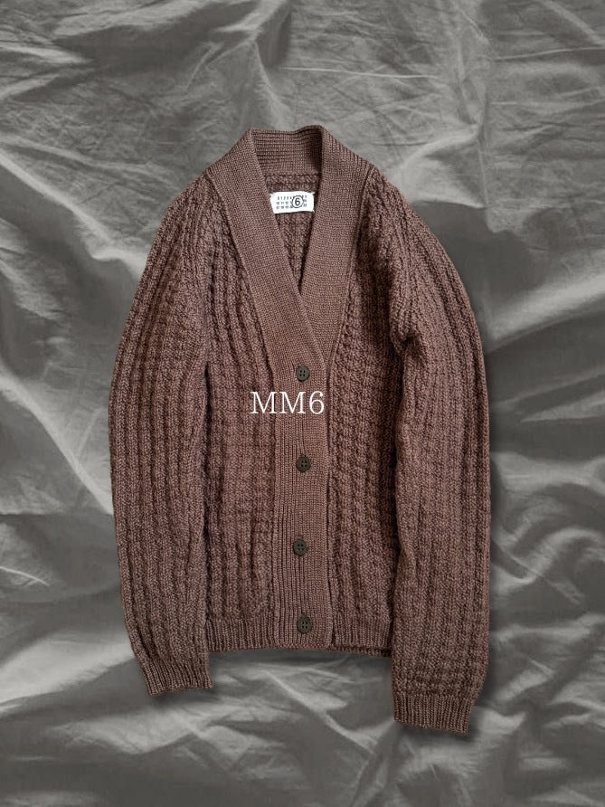 MM6 AW11 Wool Chunky 3D Knit Cardigan Low Gauge Size L