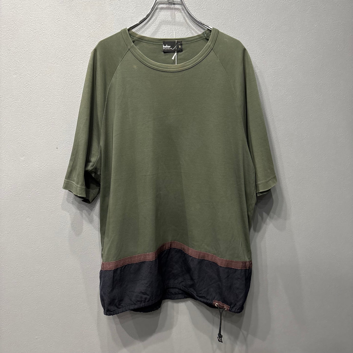 kolor Cotton Wool Switching Design Khaki Black Size 3