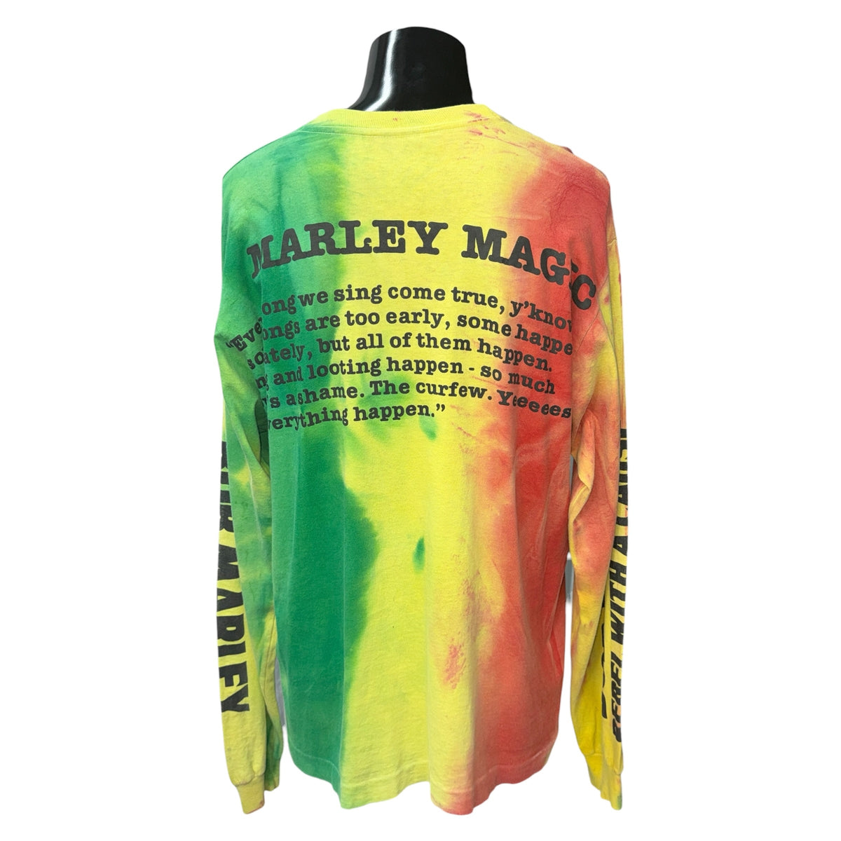 Bob Marley 90s REBEL WITH A CAUSE Long Sleeve T-Shirt Size XL