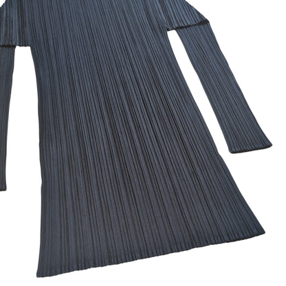 PLEATS PLEASE ISSEY MIYAKE Black High Neck Long Sleeve Shirt Size 3