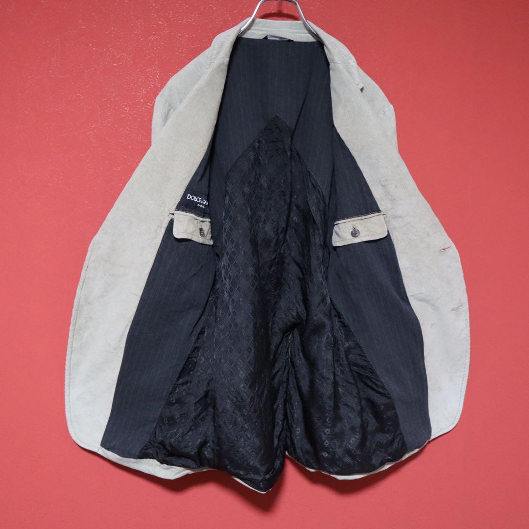 D&G Beige Corduroy Tailored Jacket Size 48
