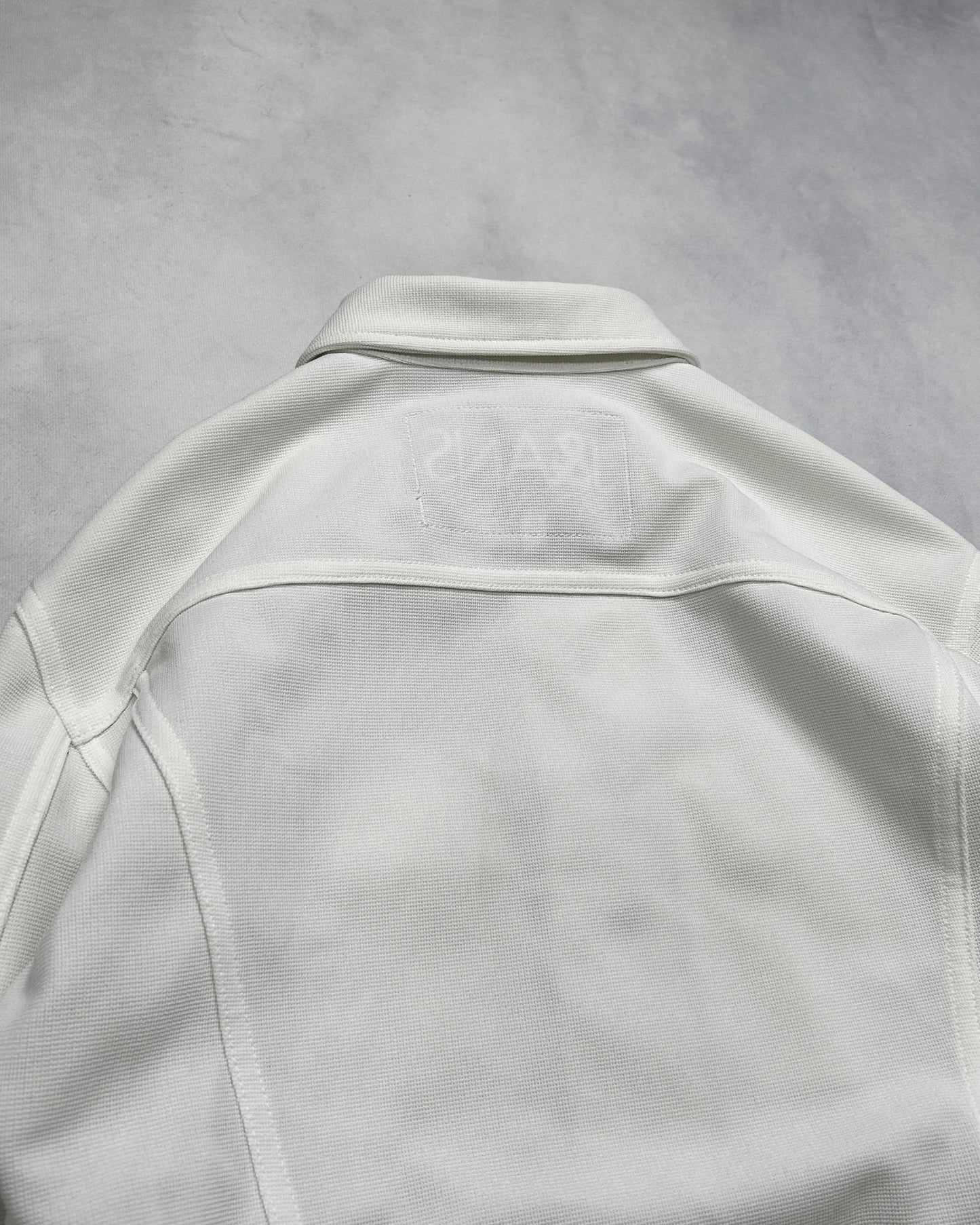 J&ANS DOLCE&GABBANA White Piqué Trucker Jacket Size M