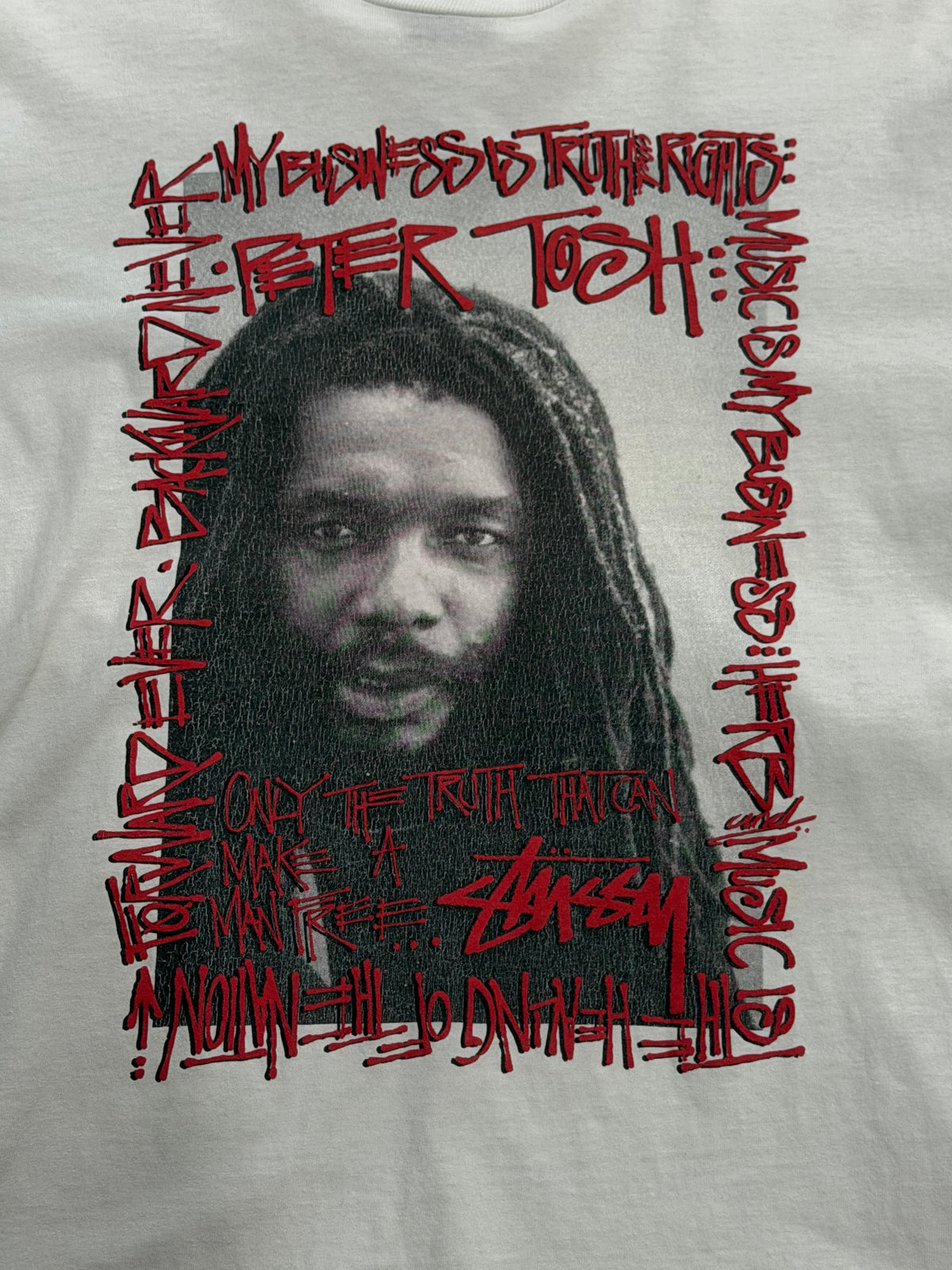 PETER TOSH STUSSY x Photo T-Shirt White Size M