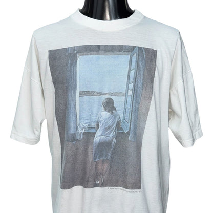 SALVADOR DALI 90s Figure at a Window Art T-Shirt Size L