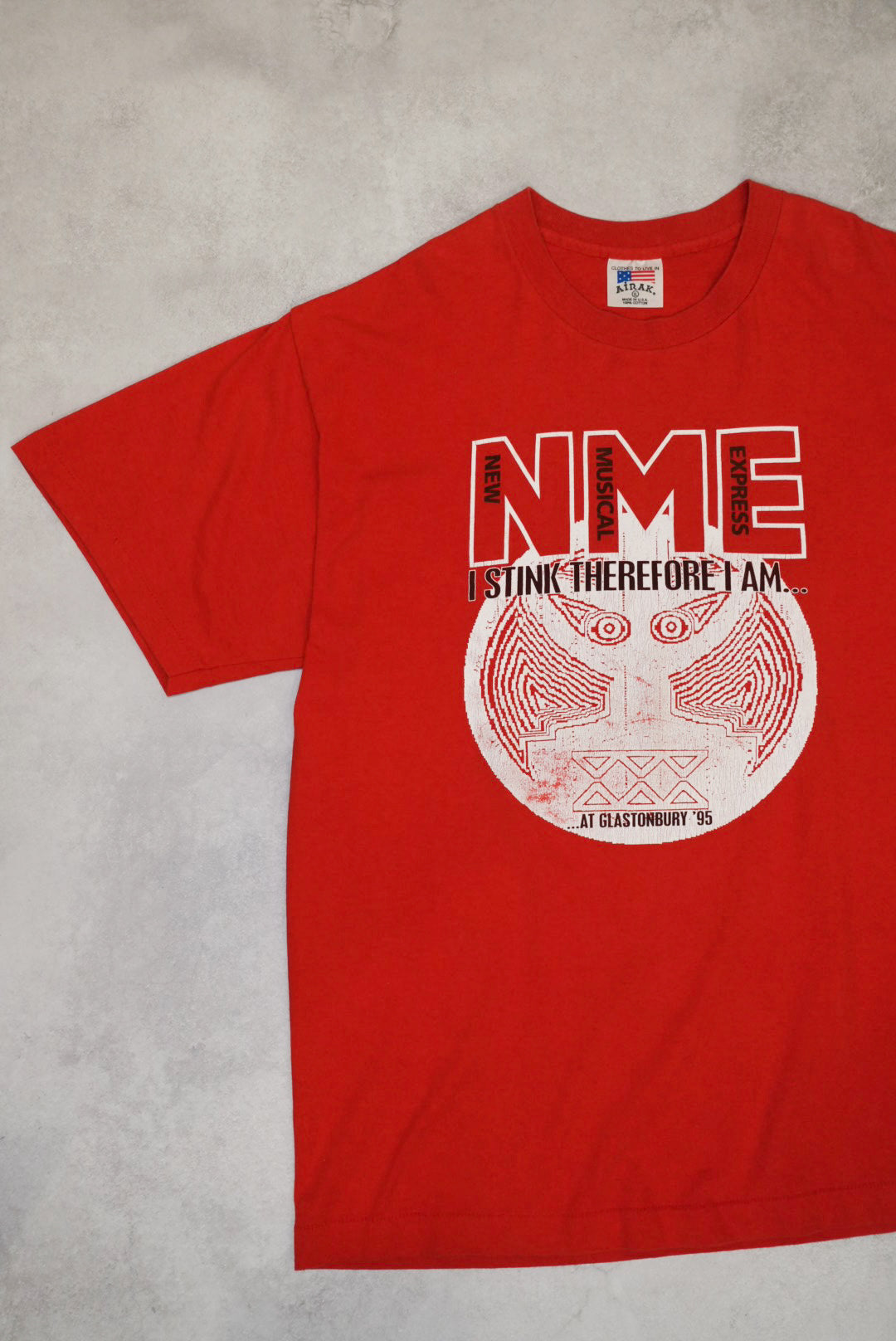 GLASTONBURY 90s NME Prodigy Graphic T-Shirt Red Size XL