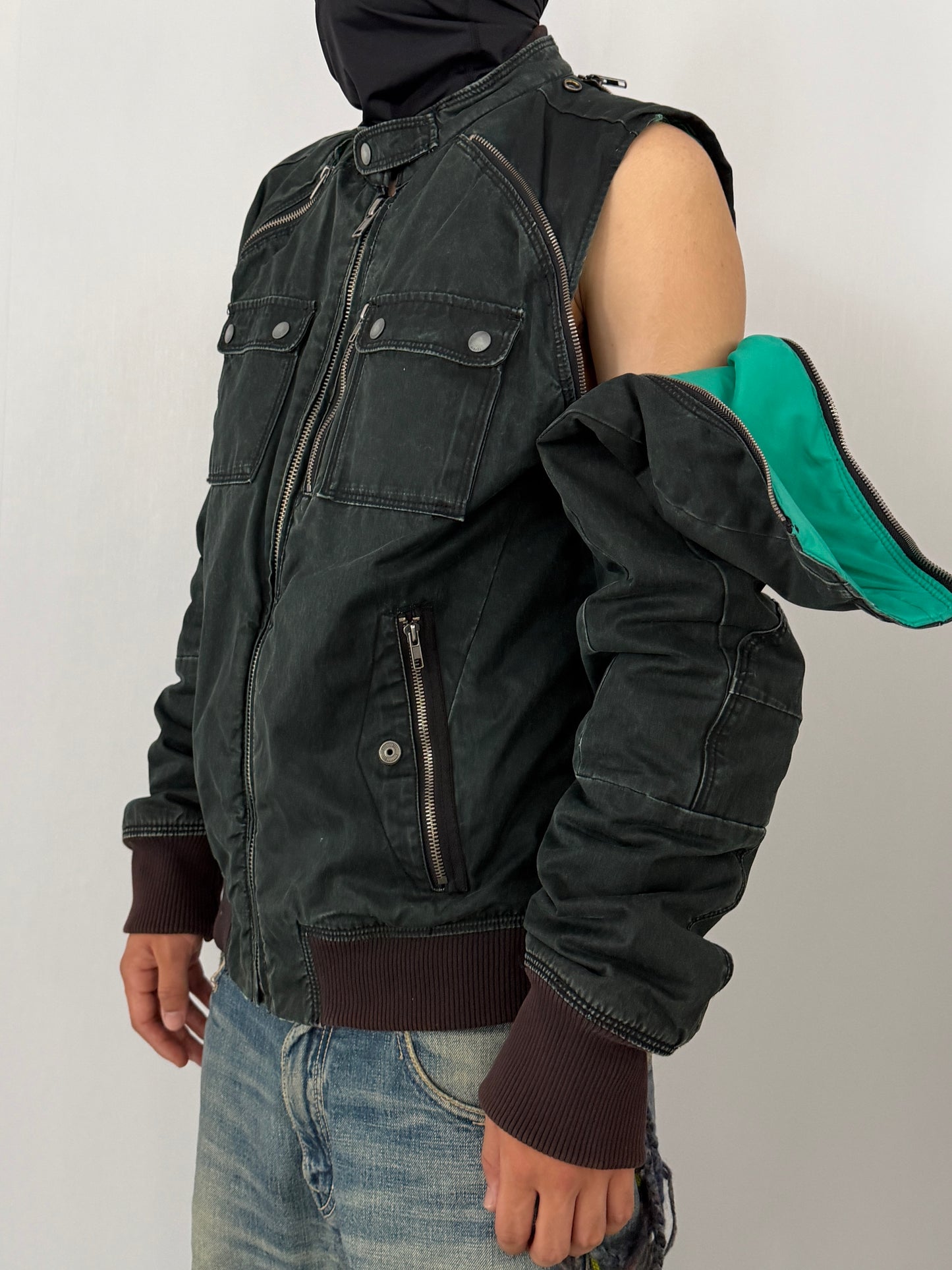 Diesel Green Gimmick Cotton Jacket Size L