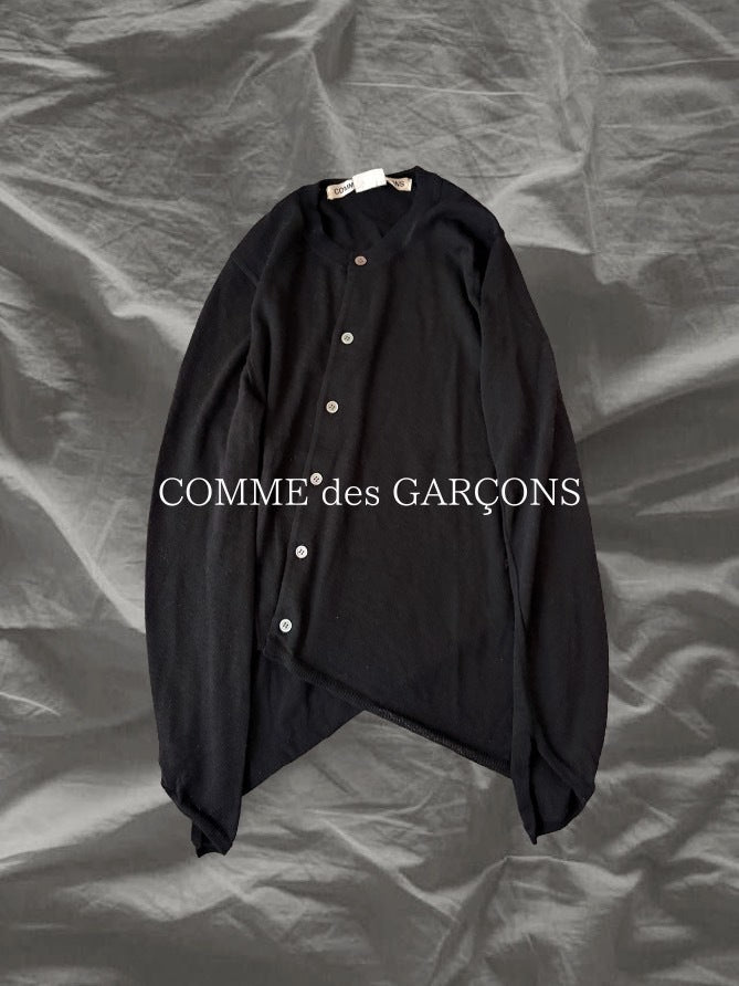 COMME des GARÇONS SS17 Asymmetric Wool Cardigan Black Size S