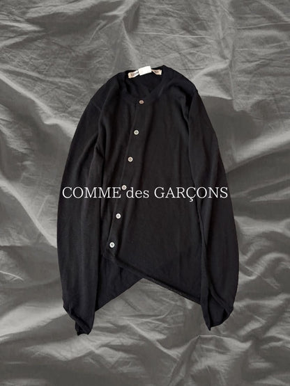 COMME des GARÇONS SS17 Asymmetric Wool Cardigan Black Size S