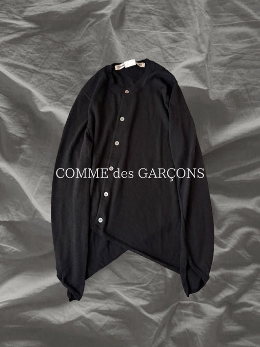 COMME des GARÇONS SS17 Asymmetric Wool Cardigan Black Size S
