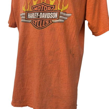 HARLEY DAVIDSON Vintage Cox's Flames Dealer T-Shirt Size L