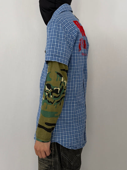 Dolce & Gabbana Blue D&G Message Long Sleeve Shirt Size M