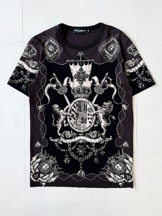 DOLCE&GABBANA Cotton All-Over Pattern T-Shirt Size 44