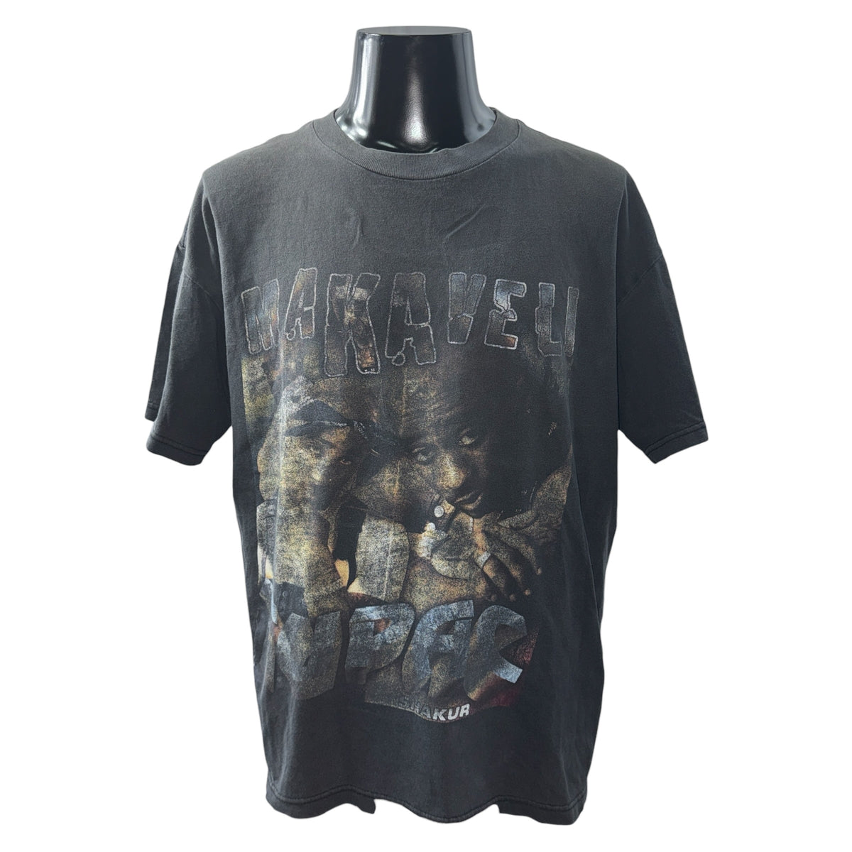 PAC 90s Y2K Makaveli Thug Life Rap T-Shirt Faded Size L