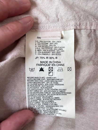 DIESEL BLACKGOLD Cotton Linen Raw Edge Sleeve Shirt Size 48