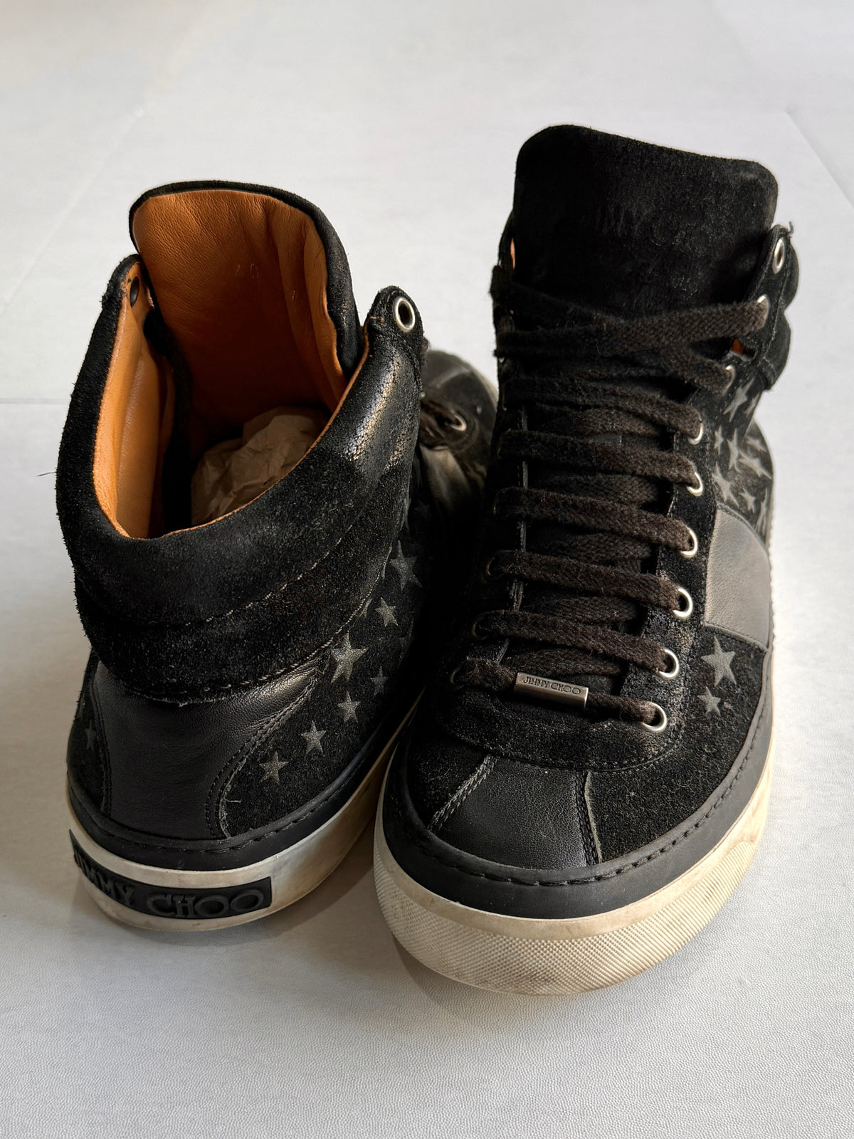 JIMMY CHOO Star Suede High Top Sneakers Size EU 40