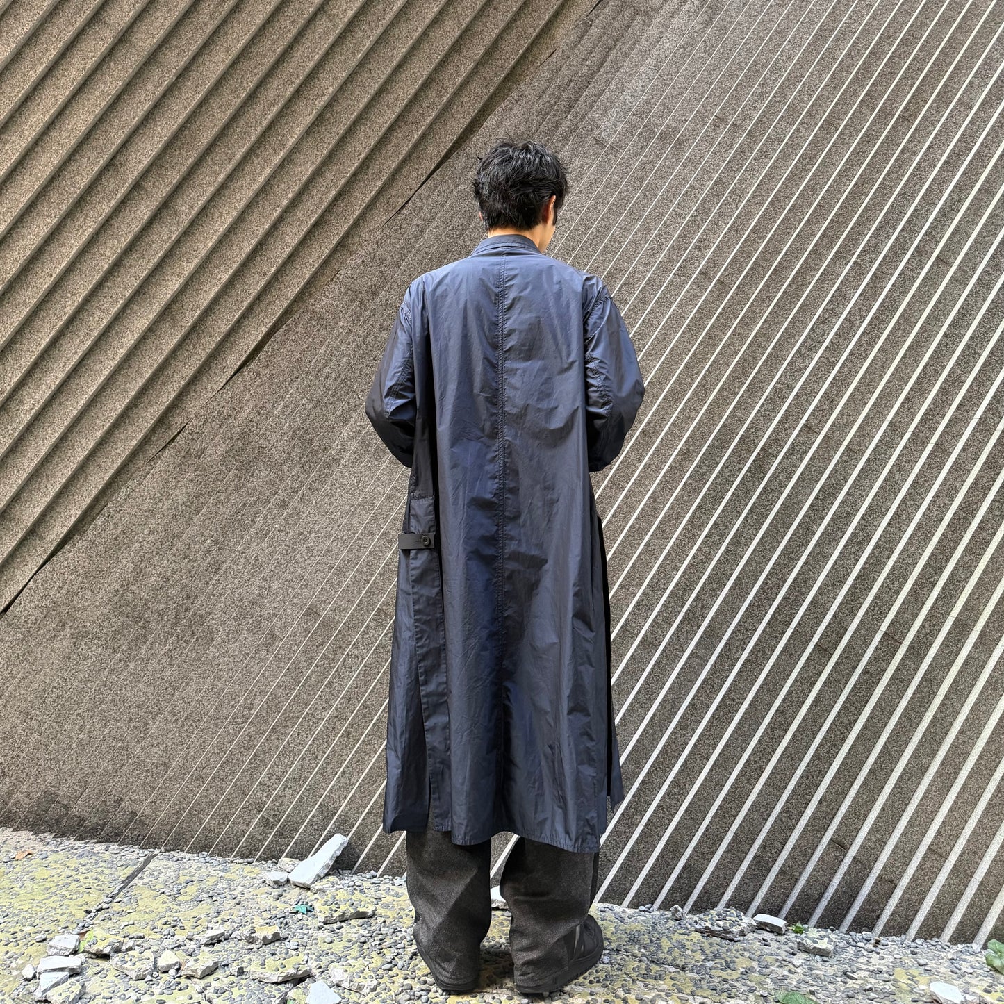 SHINYA KOZUKA 16SS Blue Nylon Long Trench Coat