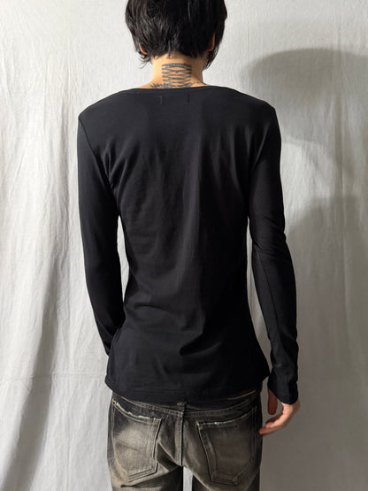 DIESEL Graphic V-Neck Long Sleeve Cotton
