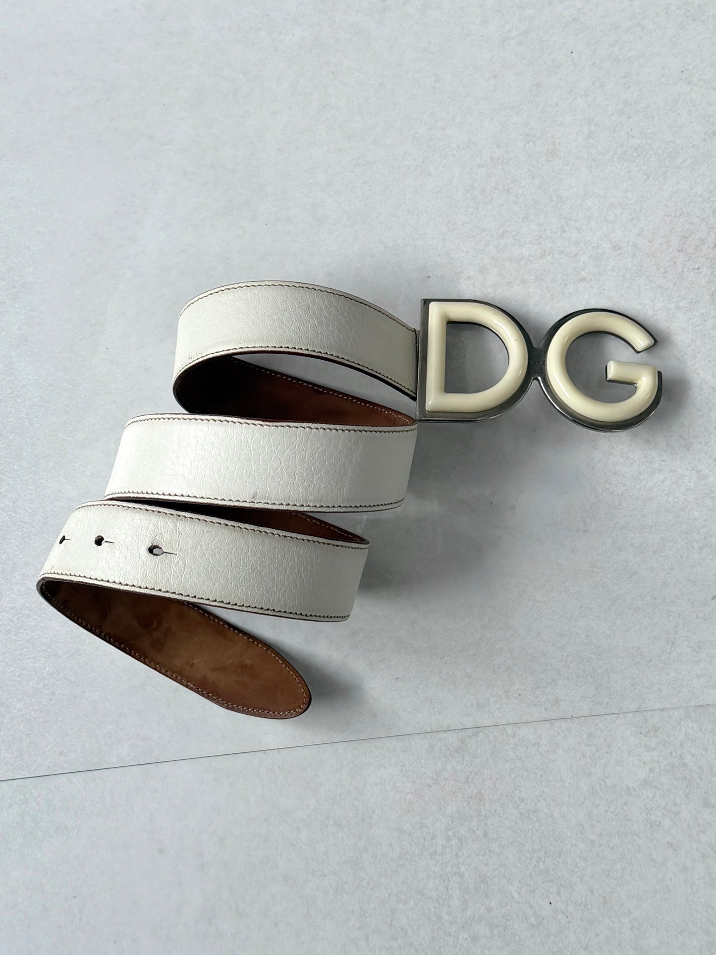 Dolce & Gabbana White Logo Belt