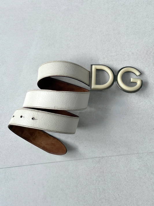Dolce & Gabbana White Logo Belt