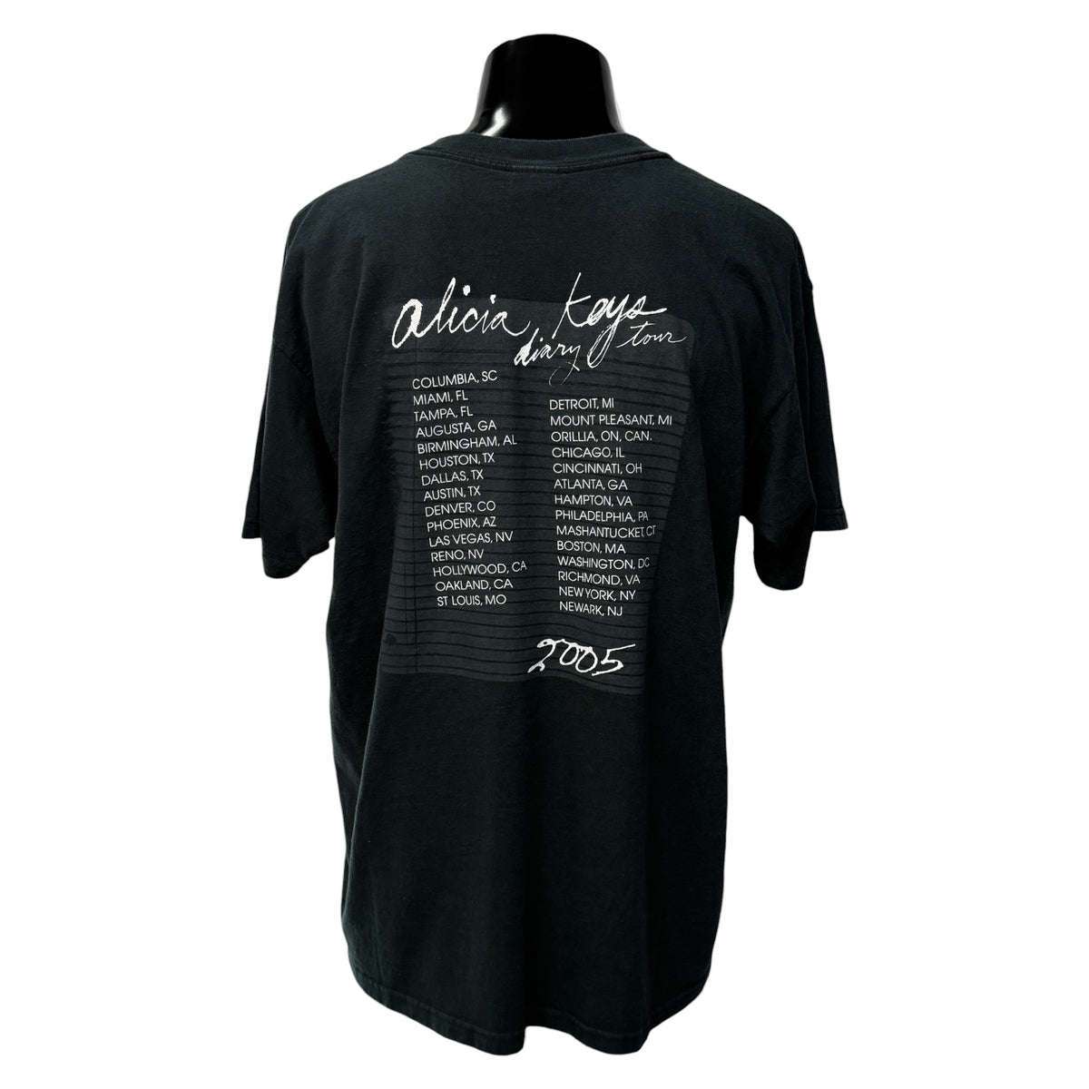 ALICIA KEYS 00s Vintage Diary Tour 2005 T-Shirt Size L