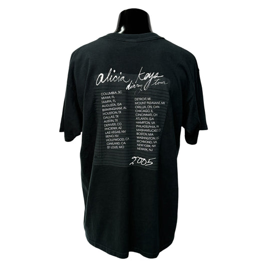 ALICIA KEYS 00s Vintage Diary Tour 2005 T-Shirt Size L