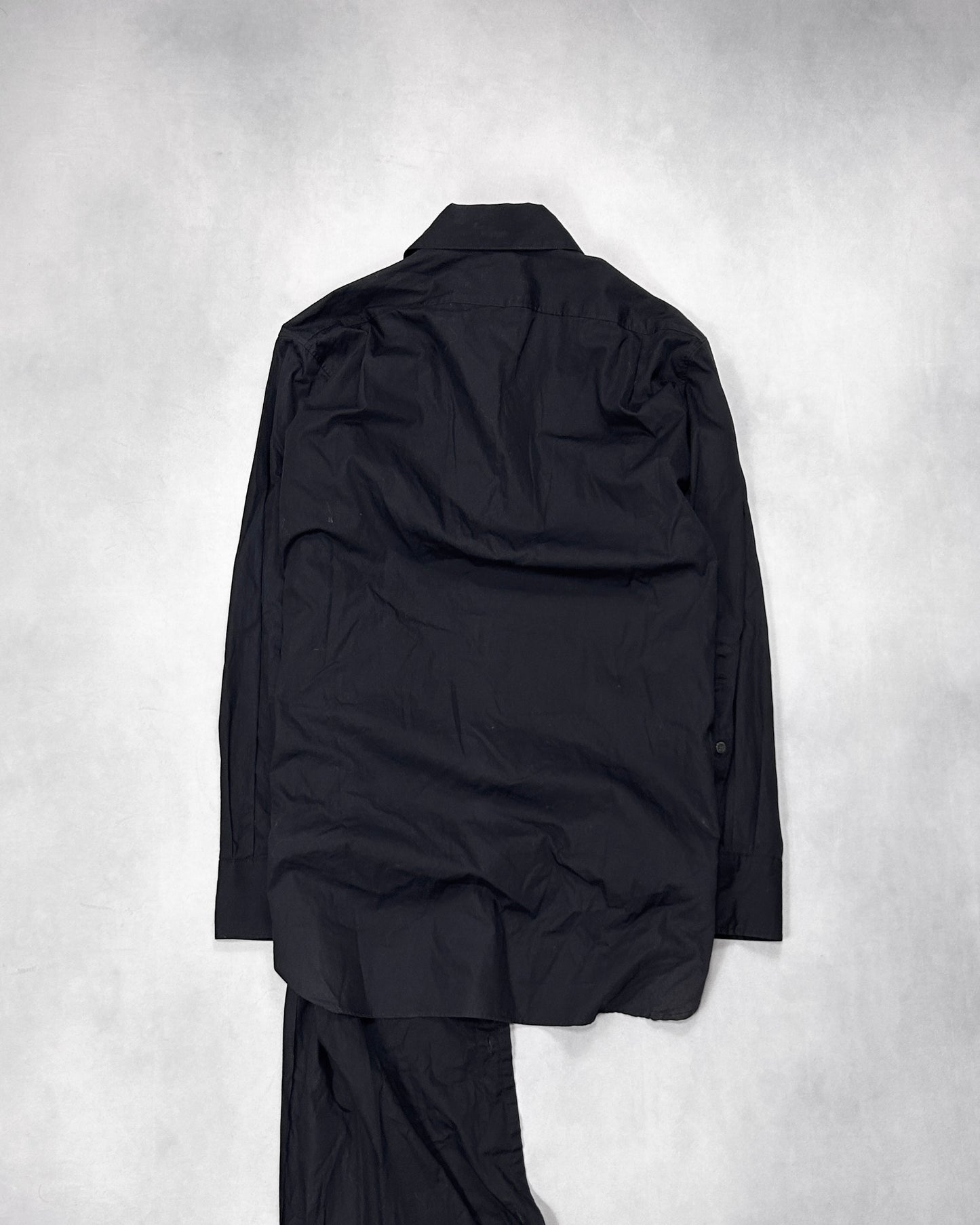 Yuji Yamada Asymmetrical Layered Hem Shirt Black Size 2