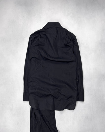 Yuji Yamada Asymmetrical Layered Hem Shirt Black Size 2