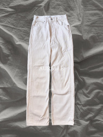 AURALEE SS20 Hard Twist Coated Denim Jeans White Size 25