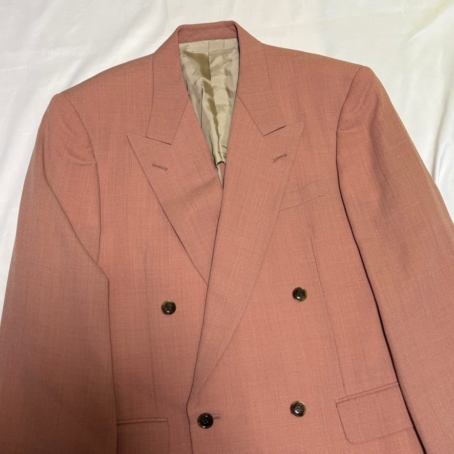 MEN'S BIGI 80s/90s Salmon Pink DB Tailored Jacket