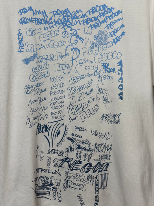 RECON Multi Graffiti Logo T-Shirt White Size L