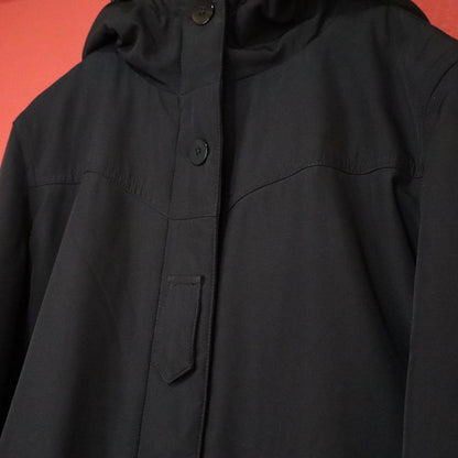 ARMANI JEANS Black Belted Hooded Padded Coat Size S