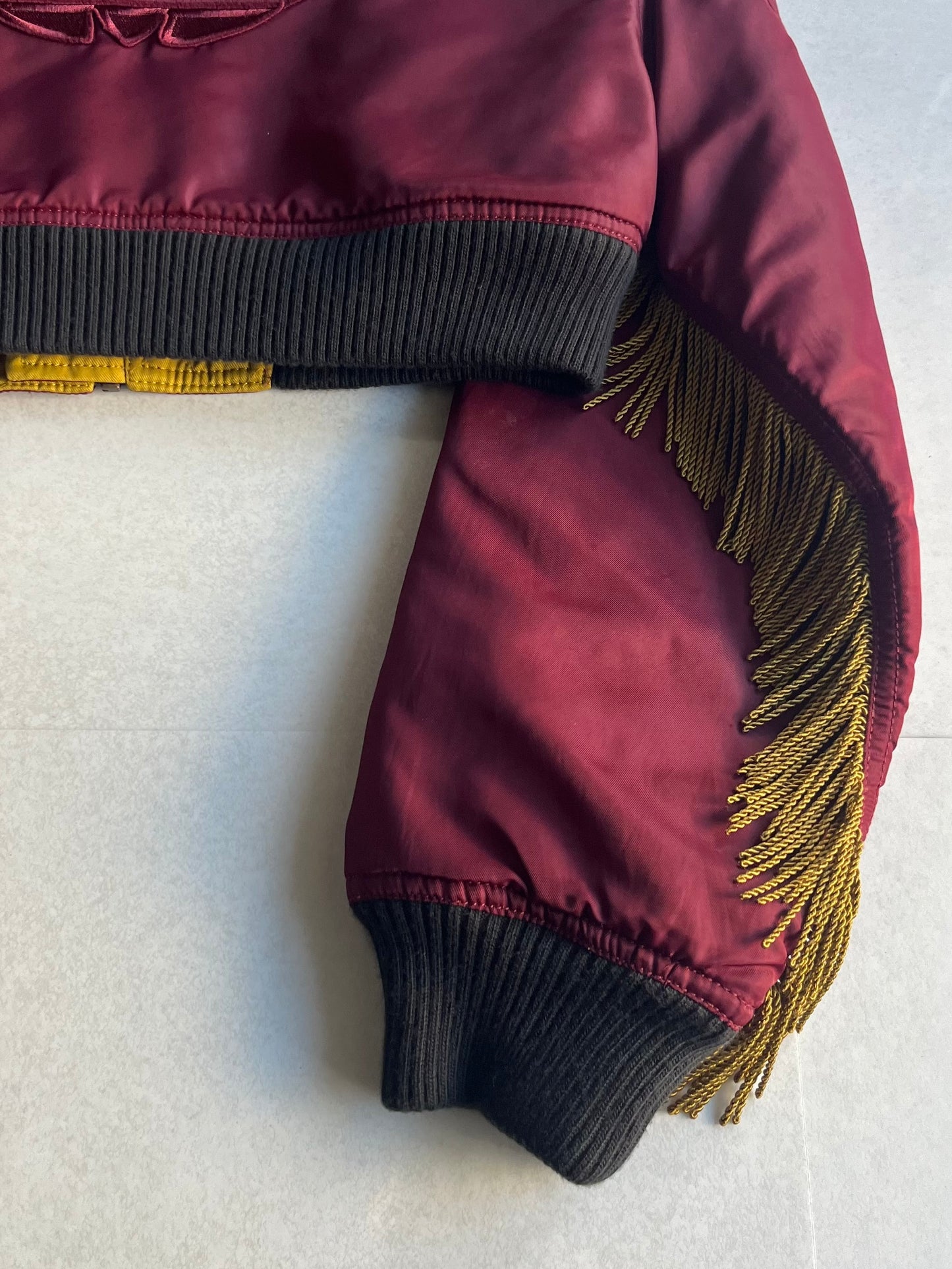 Jeremy Scott Red Short Fringe Jacket Size S