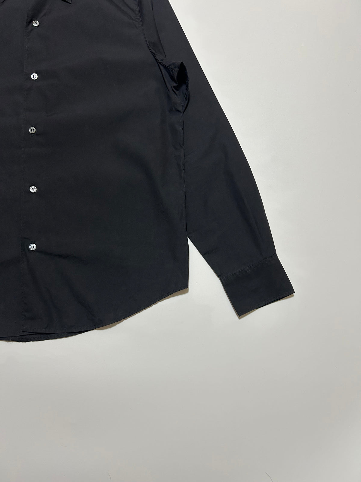 A.P.C. AW98 Plain Cotton Long Sleeve Shirt Black Size M