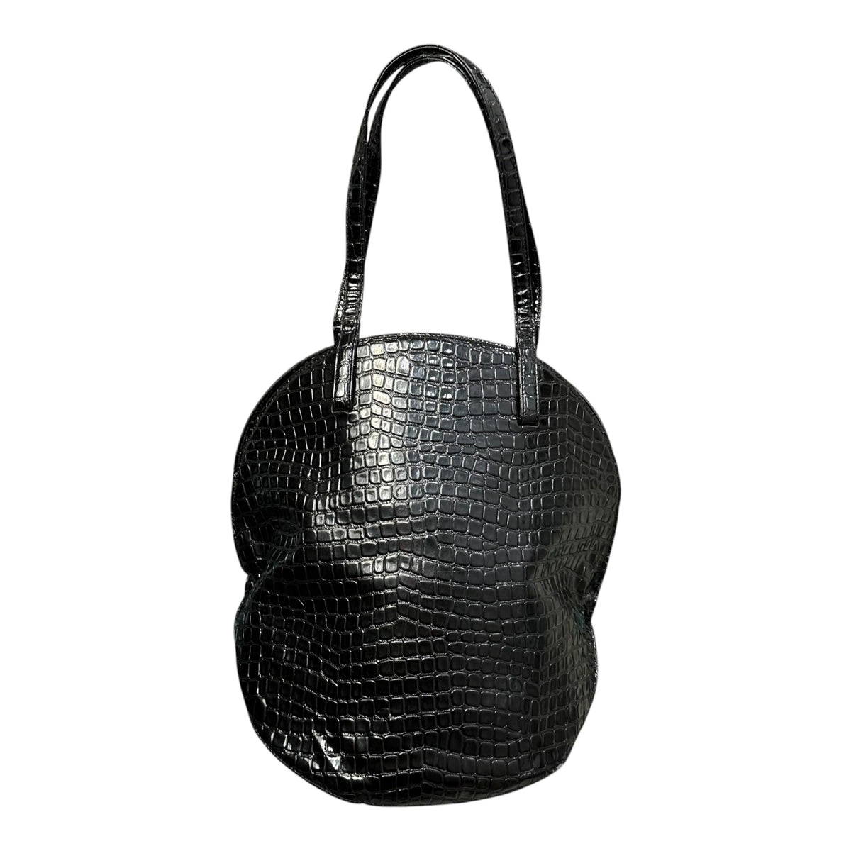 Comme des Garcons JUNYA WATANABE Croco-Embossed Circle Tote