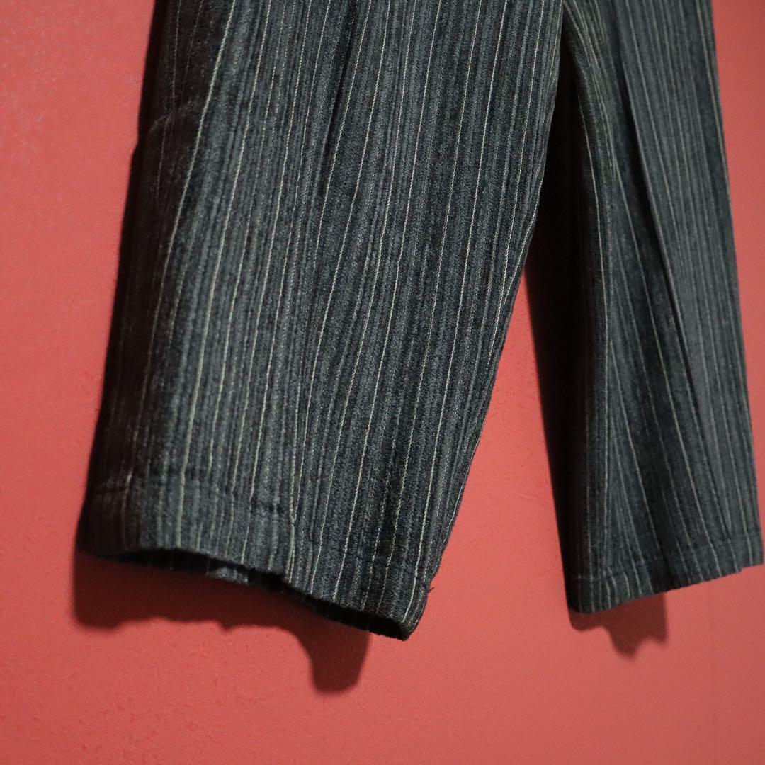 Yohji Yamamoto Stripe 3D Design Cropped Slacks Size FREE