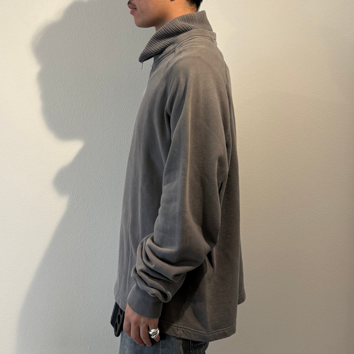 C.P. COMPANY half Half zip high neck long sleeve sweatshirt Gray Size XL