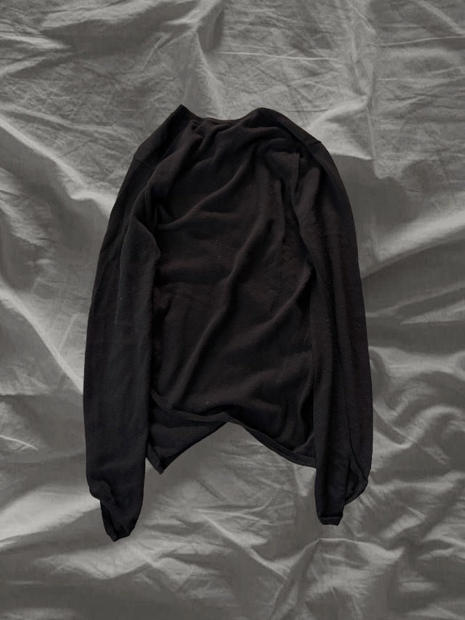 COMME des GARÇONS SS17 Asymmetric Wool Cardigan Black Size S