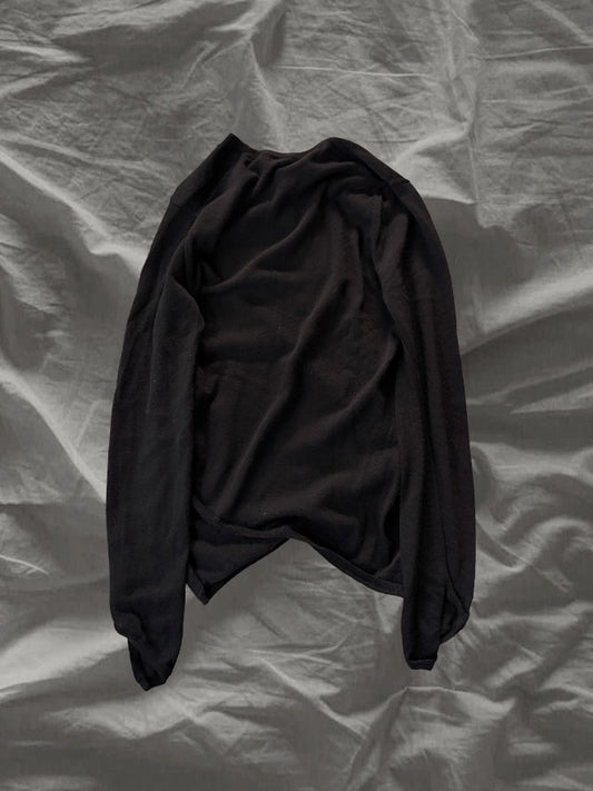 COMME des GARÇONS SS17 Asymmetric Wool Cardigan Black Size S
