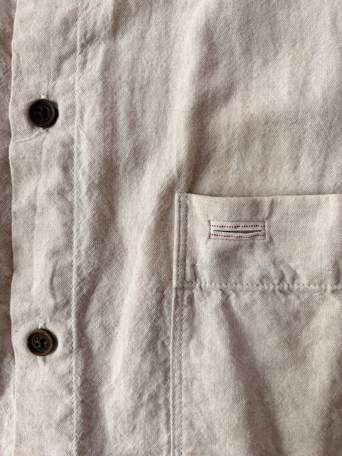 DIESEL BLACKGOLD Cotton Linen Raw Edge Sleeve Shirt Size 48