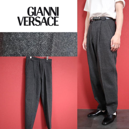 Gianni Versace Wide Front Embossed Slacks Size 44